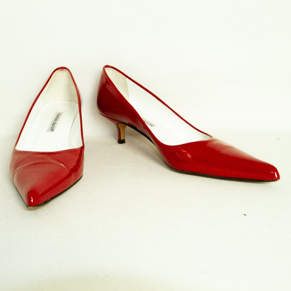 Charles David Red Leather Heels